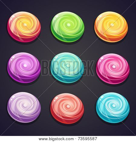 Set of candies of different colors for computer games