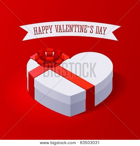 Valentine's Day Gift Box. Concept illustration with gift box and heart symbol sutiable for advertisi