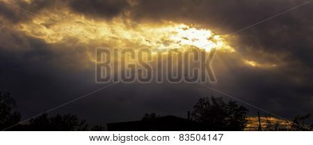 Storm Clouds With Sun Rays
