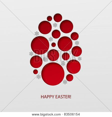 Happy Easter decorated paper egg. Vector illustration