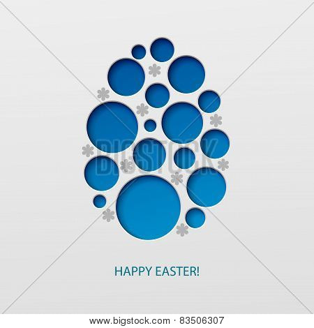 Happy Easter decorated paper egg. Vector illustration
