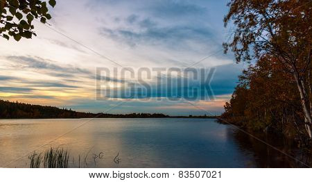 Forest Lake In The Evening