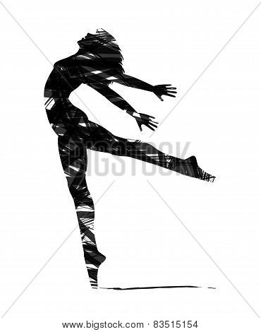 abstract silhouette of a dancer