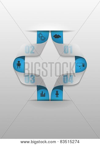 abstract twisted tape information step by step business processes