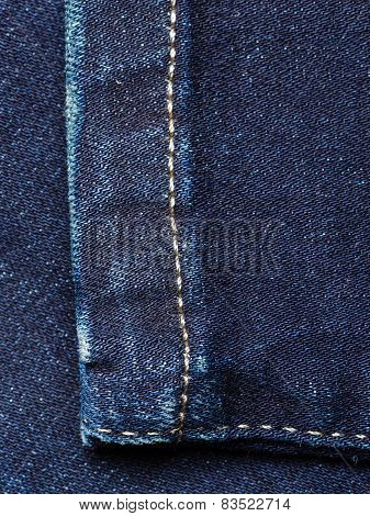 Closeup Detail Of Blue Denim