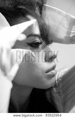 pretty sixties vintage style portrait