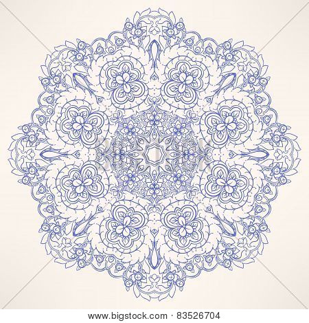 Round Natural Purple Pattern