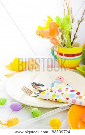 Easter Composition Table Tableware Person