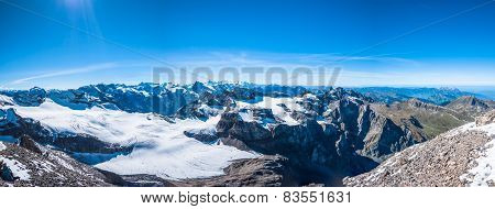 Panorama View Of Swiss Alps