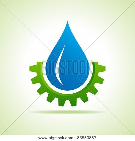Oil industry drop symbol with gear symbol stock vector