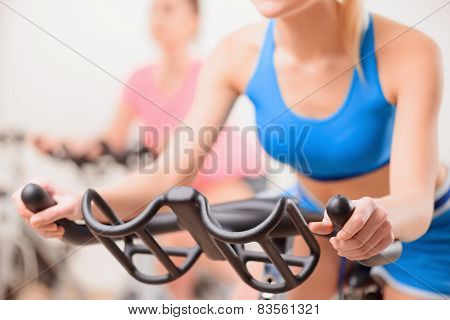 Beautiful girl in sports club