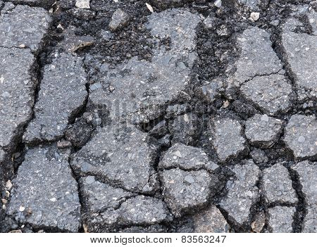 Damaged Cracked Asphalt Pattern Texture