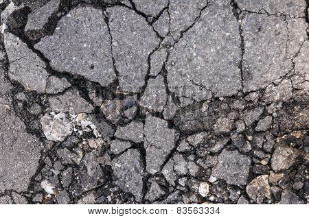 Damaged Cracked Asphalt Pattern Texture