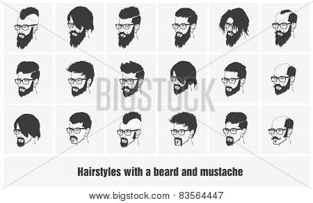 hairstyles with a beard and mustache wearing glasses full face
