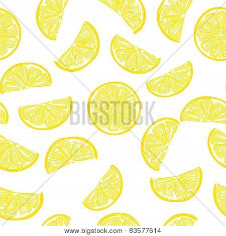 Seamless sliced lemon pattern