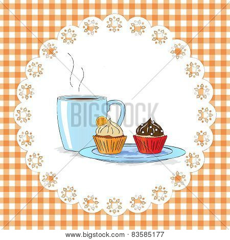 Afternoon snack with cupcakes