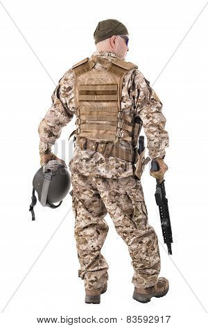Soldier In Uniform, Ready To Fight
