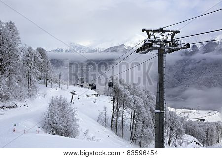 Ski lift in Rosa Khutor Alpine Resort