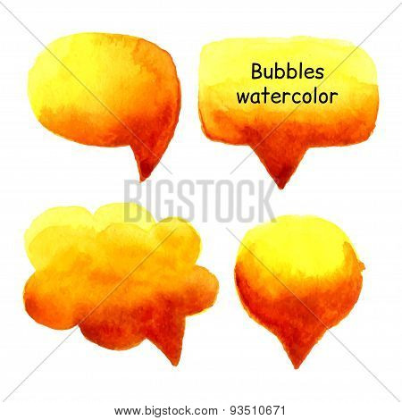 Speak Bubbles Watercolor Set Vector