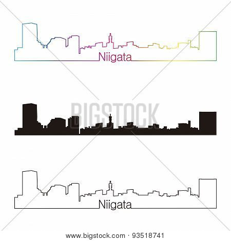 Niigata Skyline Linear Style With Rainbow