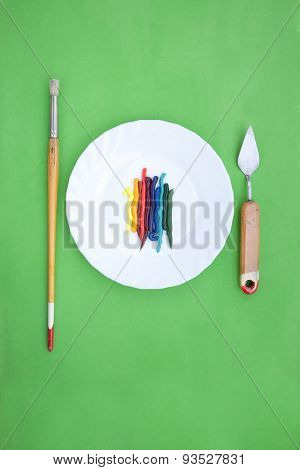 Oil Paint Served Like A Dish