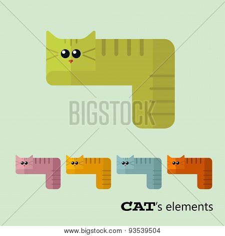 Vector cats elements