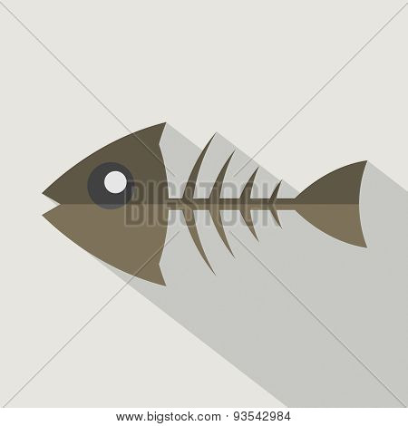 Modern Flat Design Fishbone Icon.