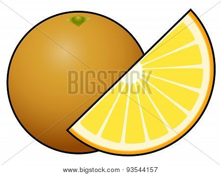 Orange fruit isolated on white background