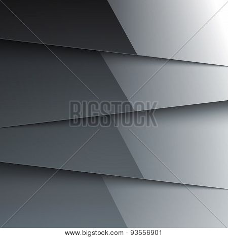 Dark grey shiny metallic layers abstract background