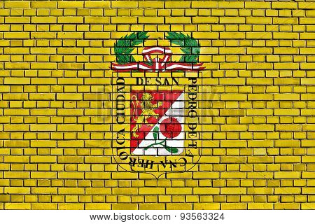 Flag Of Tacna Painted On Brick Wall