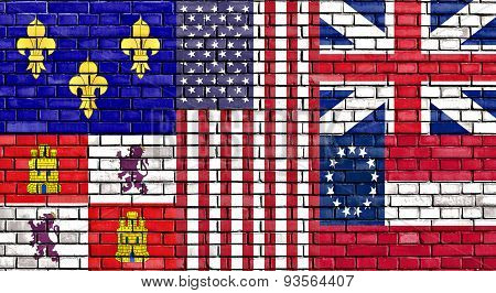 Flag Of Pensacola Painted On Brick Wall