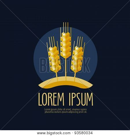 wheat, bread vector logo design template. farm or harvest icon. flat illustration