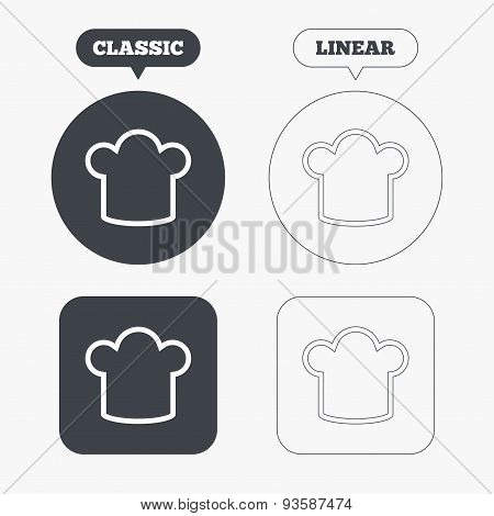 Chief hat sign icon. Cooking symbol.