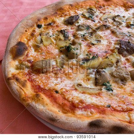Mushrooms Pizza Half Left Side