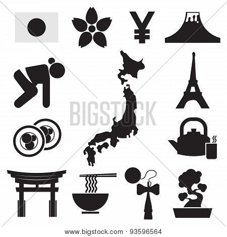 Set Of Japan Symbol Icons.