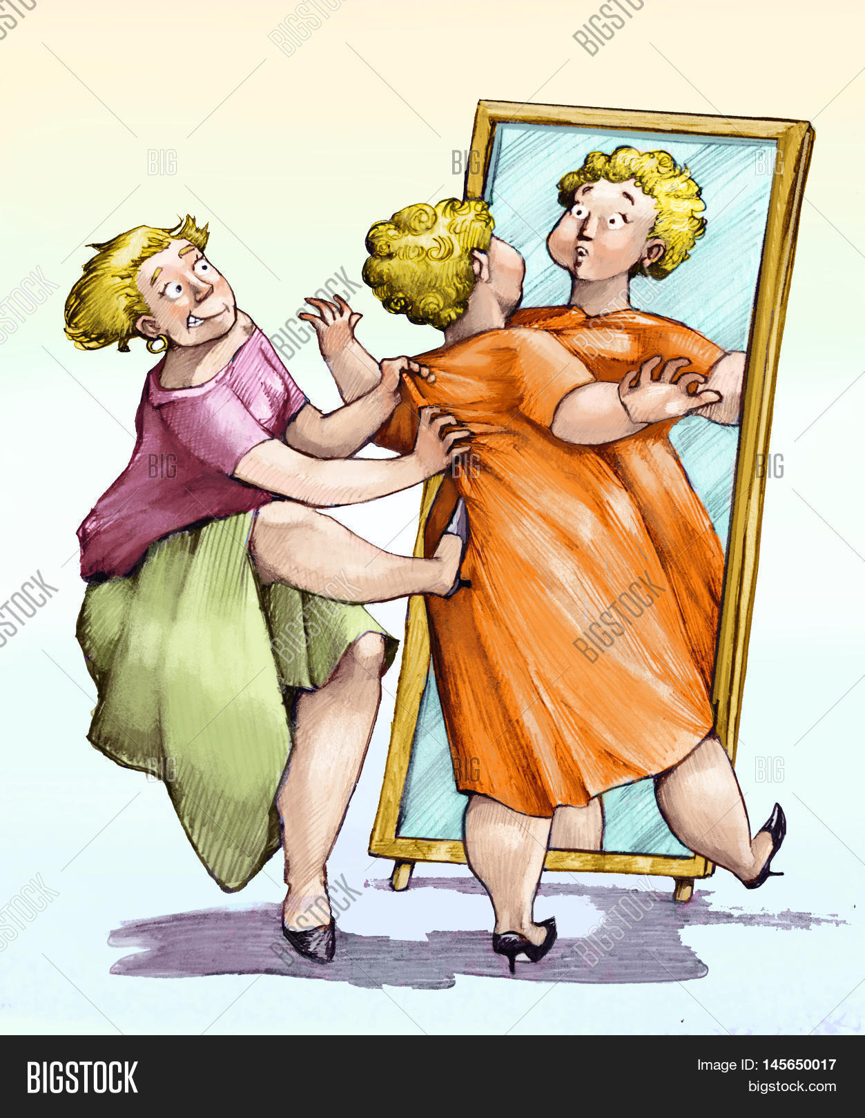 Мультяшки в шортах. В большом свитере иллюстрации. Женщина в возрасте у зеркала иллюстрации художника. Высокий человек рисунок. Too small toe zone детская обувь.