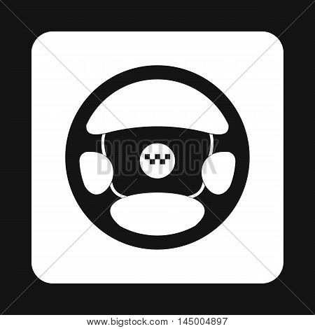 Steering wheel of taxi icon in simple style isolated on white background. Car symbol