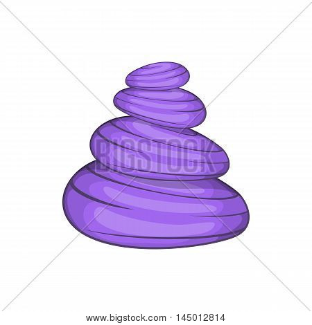 Zen basalt stones icon in cartoon style on a white background