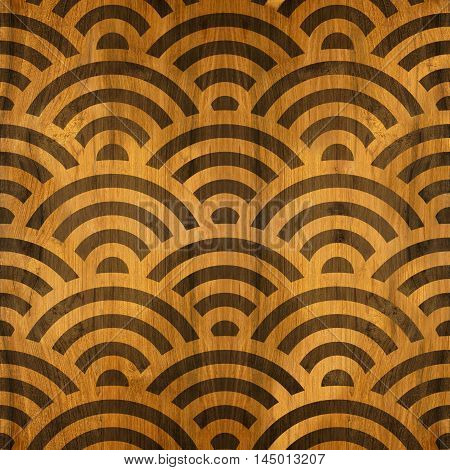 Abstract wavy pattern - seamless background - wooden surface