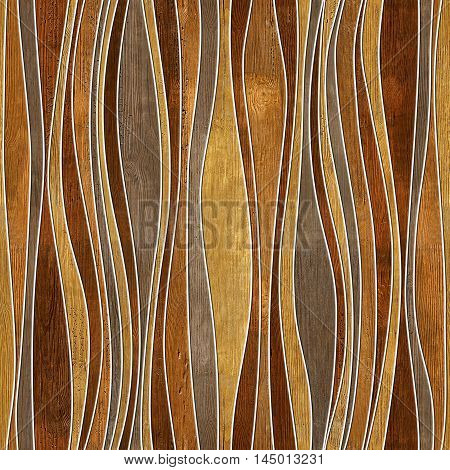 Seamless abstract wooden pattern waves veneer rosewood