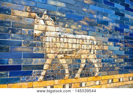 Berlin Germany August 2016: Tourists in front of Babylonian city wall in Pergamon museum. It is the most visited in Berlin with more than 1.5 million visitors per year.