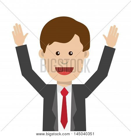 businessman necktie man male cartoon suit business icon. Flat and isolated design. Vector illustration