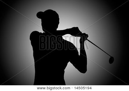 Silhouette de joueur de golf en studio