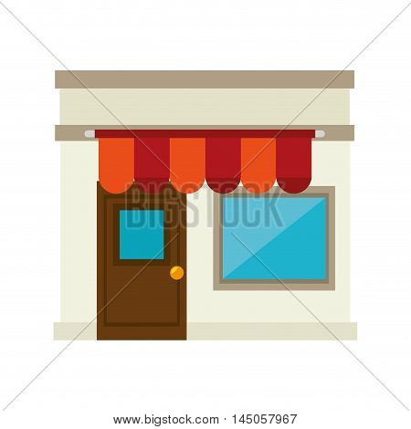 store shop local commerce building exterior view vector illustration
