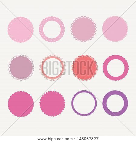 Lacy doilies set, vector lace Cute collection
