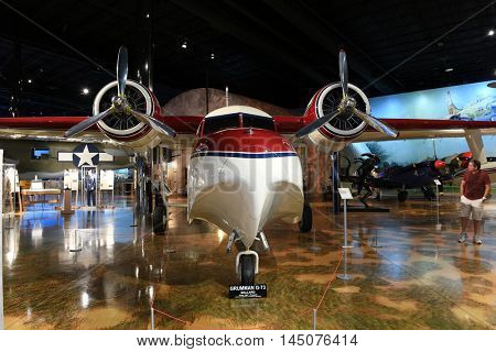 Kalamazoo, MI, USA - June 23, 2016: Grumman G-73 on display at the Air Zoo Museum in Kalamazoo, Michigan