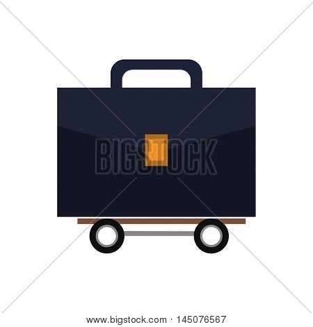 suitcase wheel bag business travel proffesional icon. Flat and isolated design. Vector illustration
