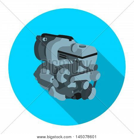 Car engine icon flat. Single car repair part symbol.
