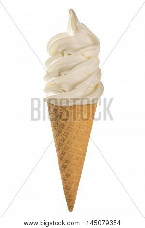 Vanilla Soft Ice Cream Waffled Cone.