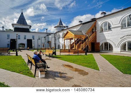 Tobolsk, Russia - July 15, 2016: Interior of Guest Yard. The building of Gostiny dvor is built in 1703 - 1706 on the project of the architect, cartographer and historian of Siberia S. U. Remezov